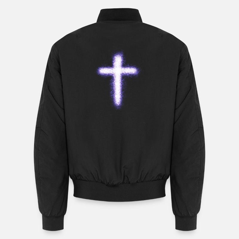 Cross - Unisex Bomber Jacket - black