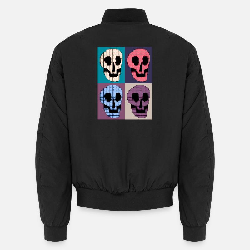 Carré de cranes - Bomber unisexe - noir