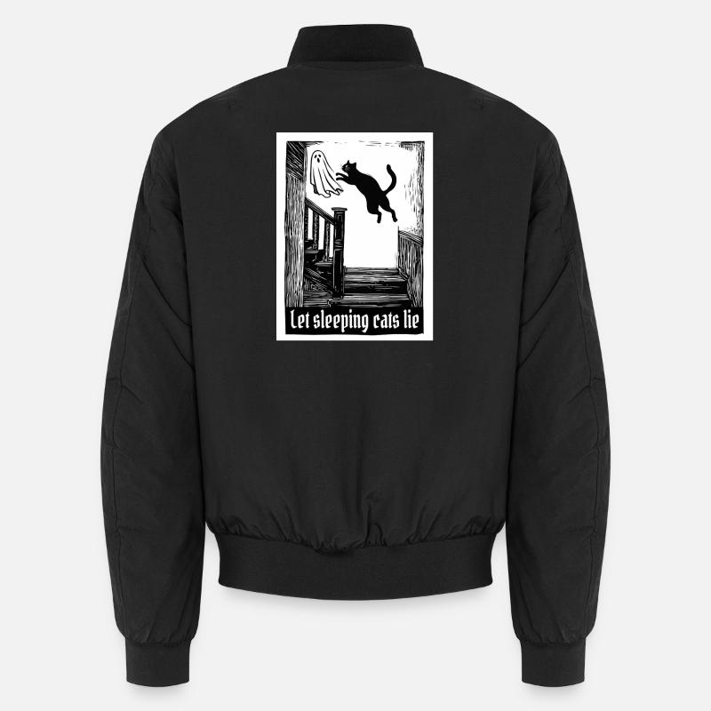 Let sleeping cats lie - Unisex Bomber Jacket - black