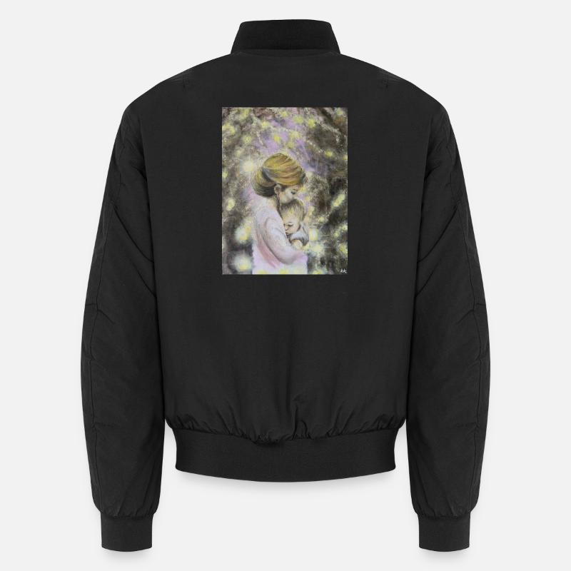 Ätherische Nacht Mutter und Kind - Unisex Bomberjacke - Schwarz