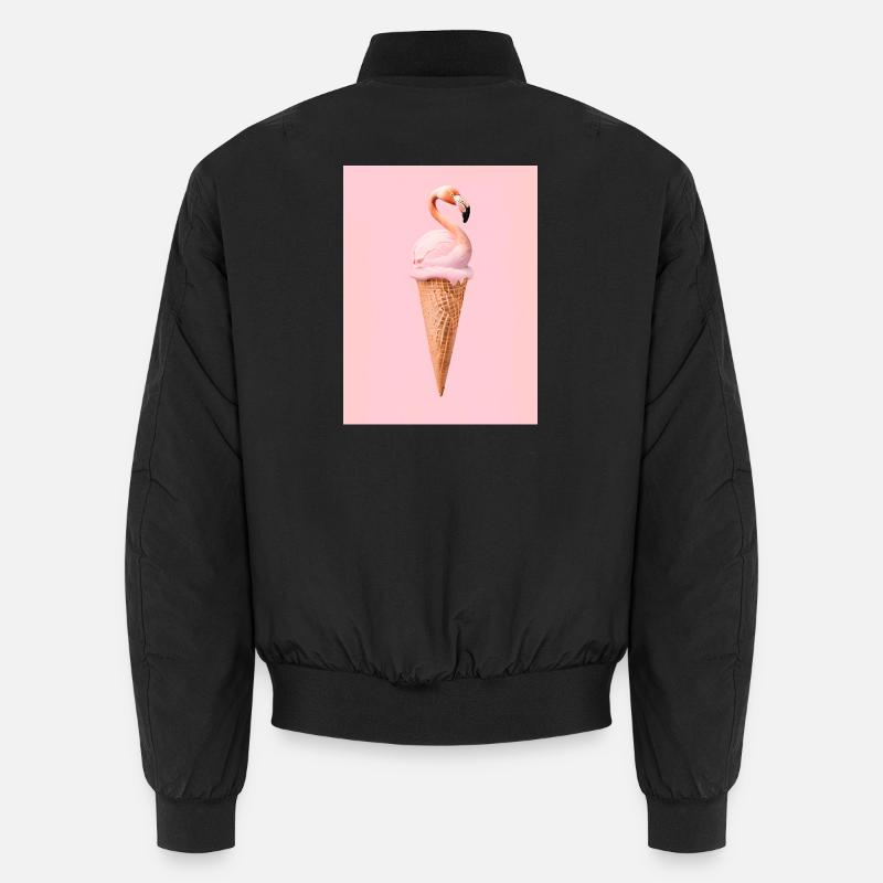 Flamingo-Eis mit Waffeltüte Unisex Bomberjacke