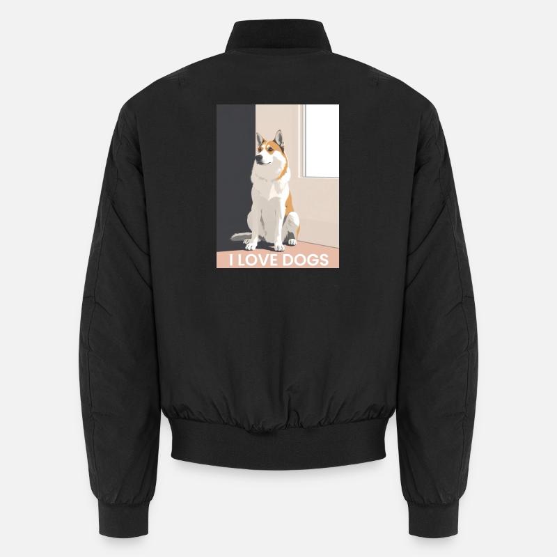 Hübscher Hundeillustration mit Text Unisex Bomberjacke