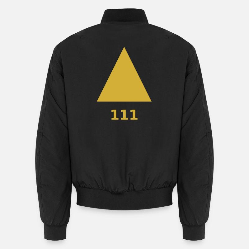 Minimalist Triangulate Levitate Illustration - Unisex Bomber Jacket - black