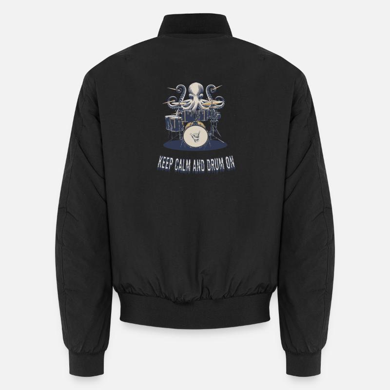 Keep Calm and Drum On - Unisex Bomber Jacket - black