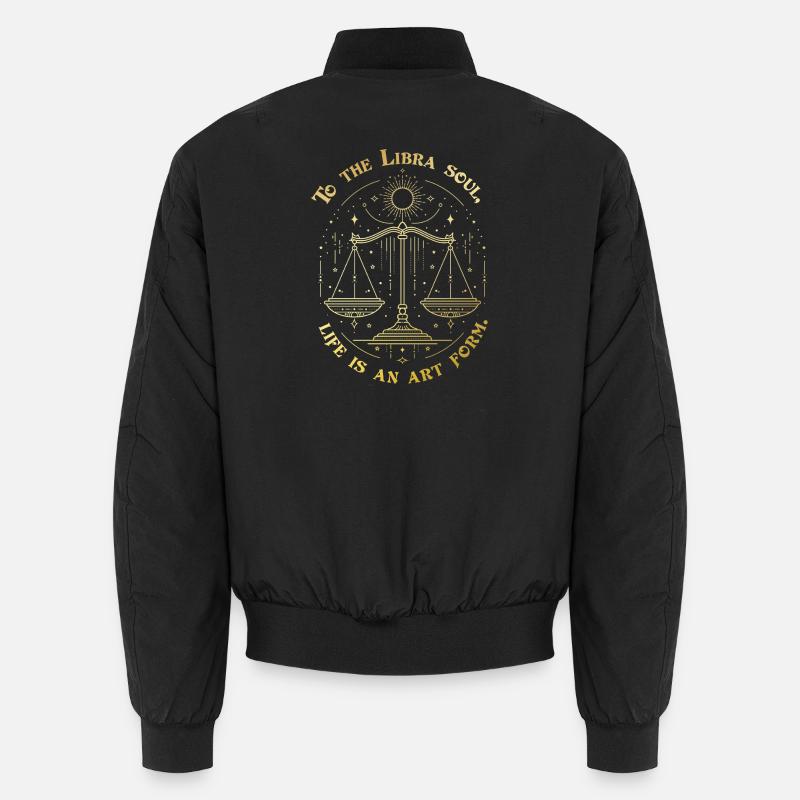 Zur Waage-Seele – Sternzeichen-Design - Unisex Bomberjacke - Schwarz