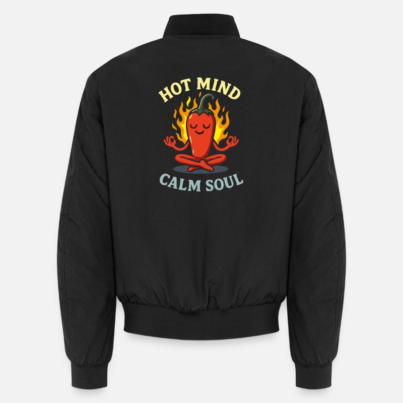 Hot Mind Calm Soul – Funny Chili Comic Design Unisex Bomber Jacket