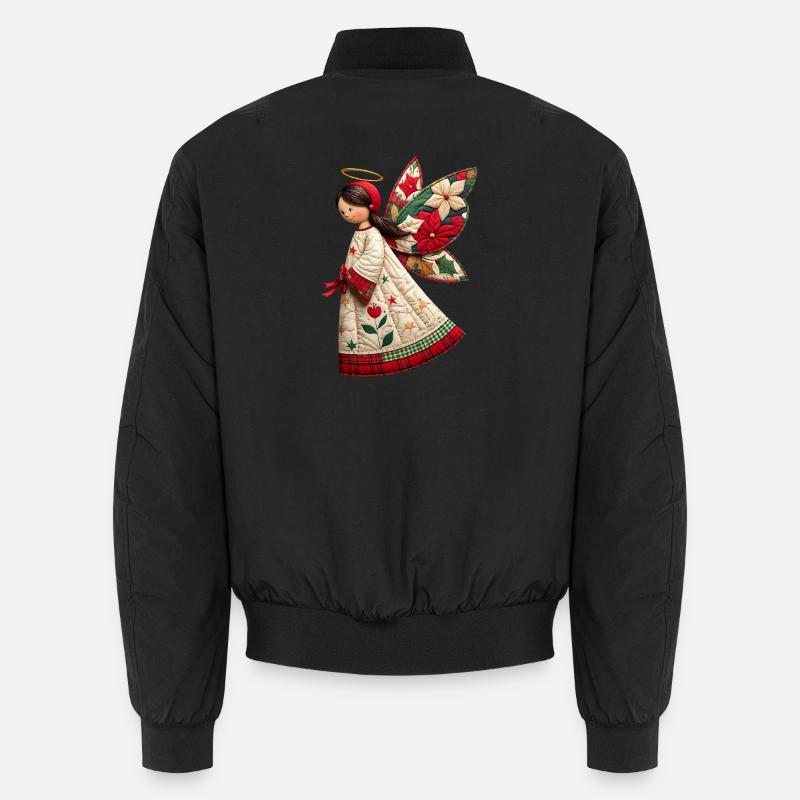 Weihnachtsengel mit Weihnachtsblumen Unisex Bomberjacke