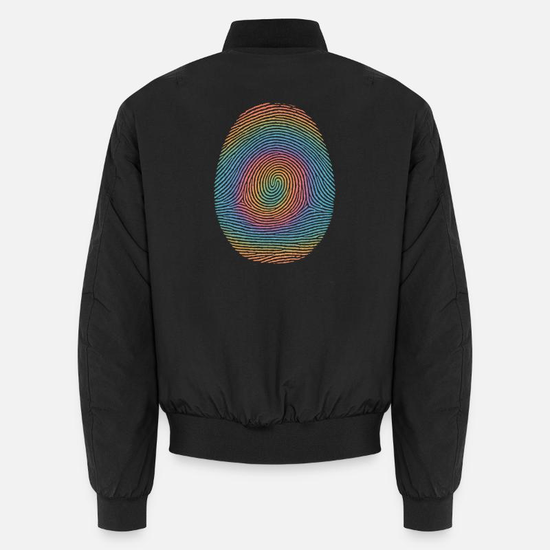 Regenbogen-Fingerprint Spirale Unisex Bomberjacke