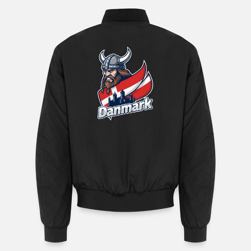 Denmark Viking Emblem - Unisex Bomber Jacket - black