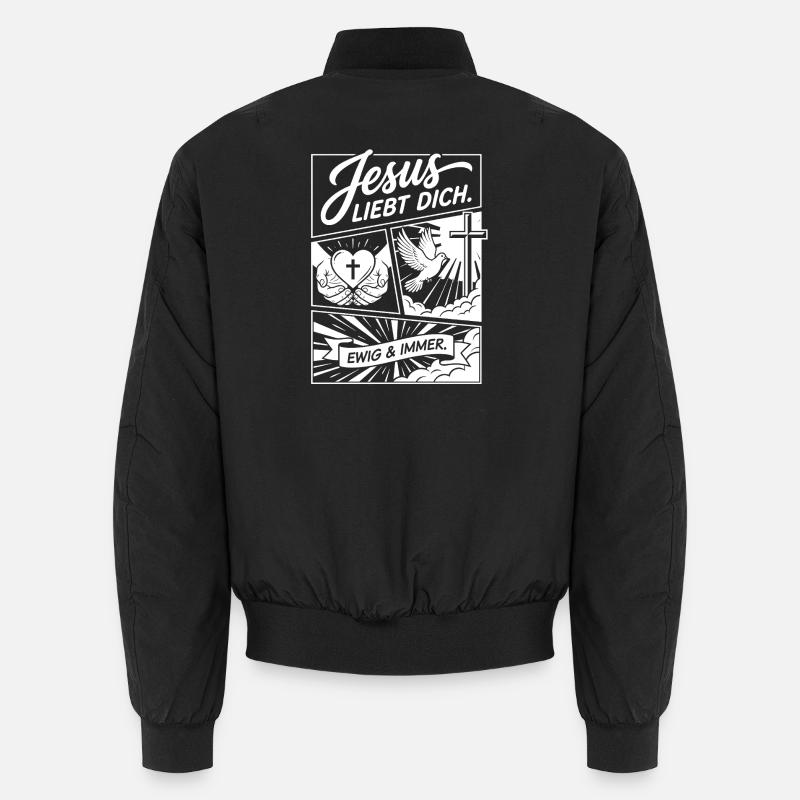 Jesus liebt dich Collage - Unisex Bomberjacke - Schwarz