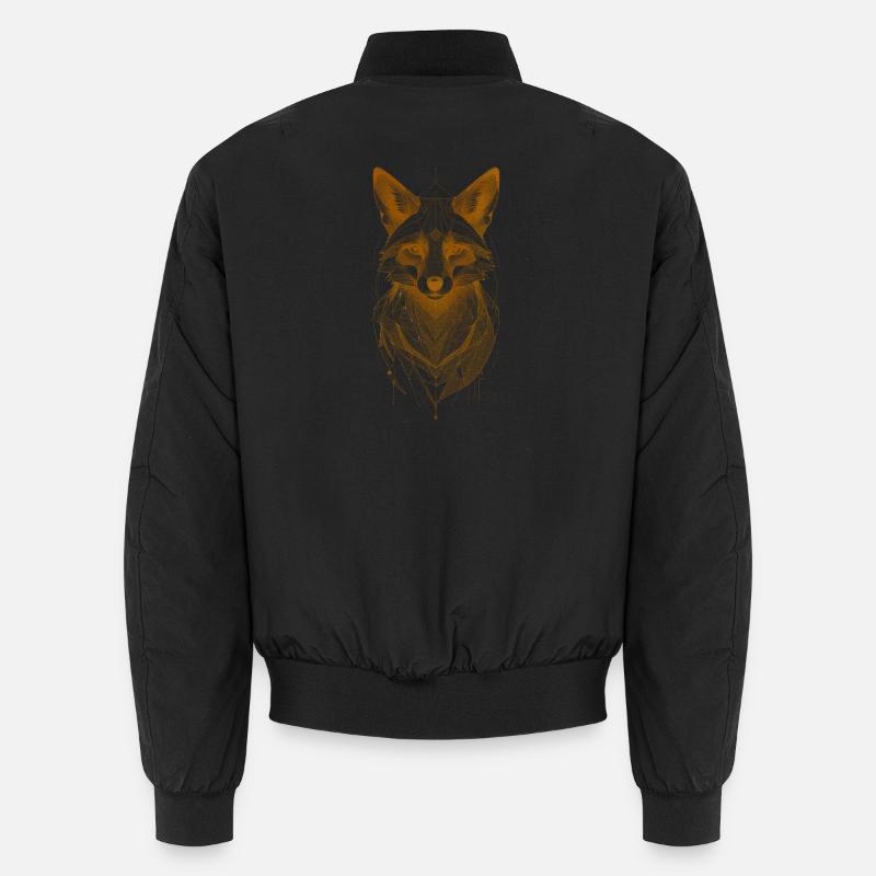 Wolfkopf mit Mandala-Krone Unisex Bomberjacke