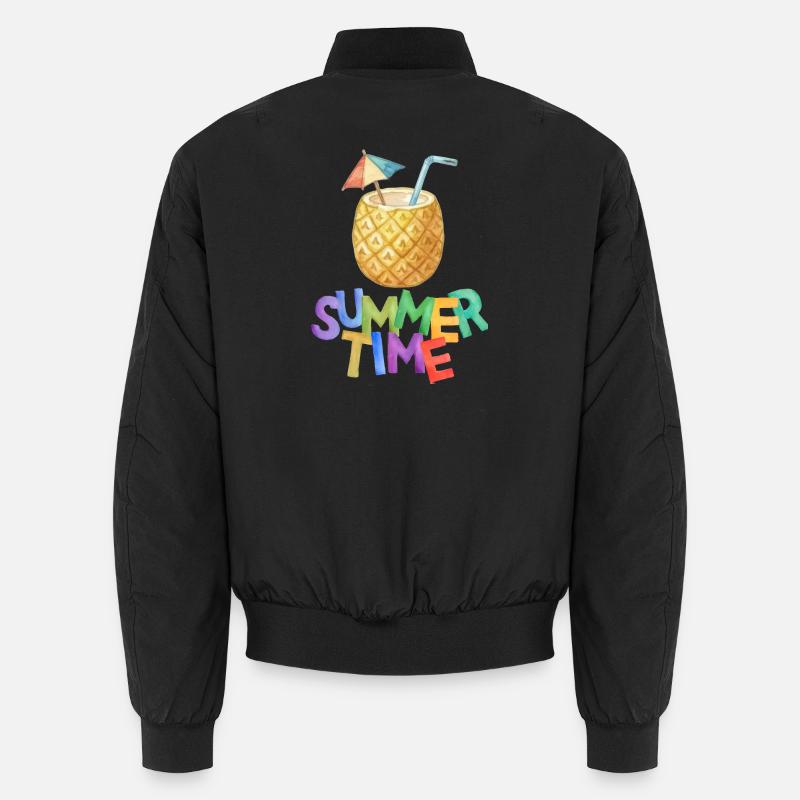 Boisson à l’ananas d’été - Bomber unisexe - noir