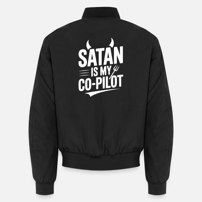 Satan ist mein Co-Pilot - Unisex Bomberjacke - Schwarz