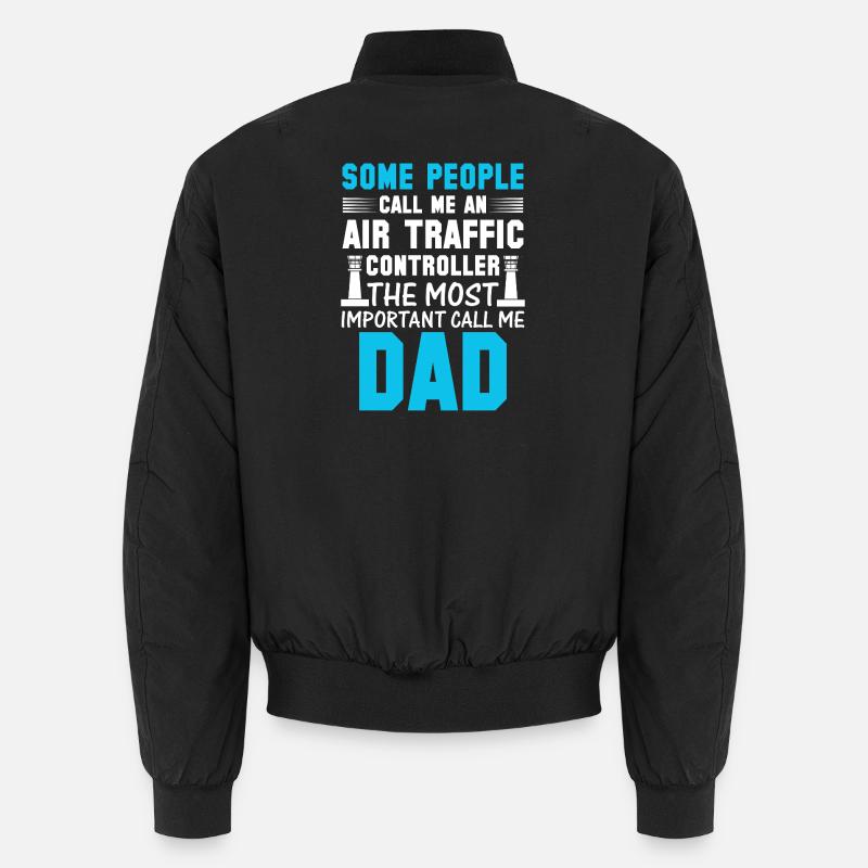 Air Traffic Controller Dad - Unisex Bomber Jacket - black