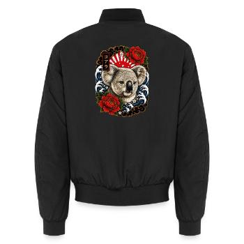 Koala im japanischen Irezumi Tattoo Stil - Unisex Bomberjacke - Schwarz - Hinten - AI Model Male 185 light (185cm)
