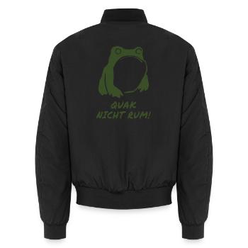 Quak nicht rum – Lustiger Frosch Spruch - Unisex Bomberjacke - Schwarz - Hinten - AI Model Male 185 light (185cm)