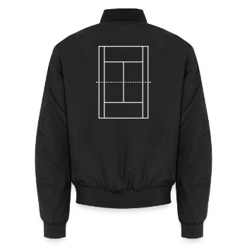 Tennis Court - Unisex Bomberjacke - Schwarz - Hinten - AI Model Male 185 light (185cm)