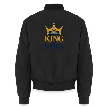 King of Sails – König der Segler - Unisex Bomberjacke - Schwarz - Hinten - AI Model Male 185 light (185cm)