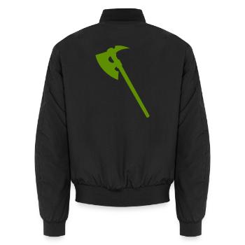 Grüne Axt Silhouette - Unisex Bomberjacke - Schwarz - Hinten - AI Model Male 185 light (185cm)