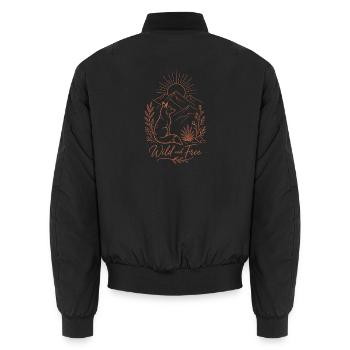 Wild and Free - Unisex Bomberjacke - Schwarz - Hinten - AI Model Male 185 light (185cm)