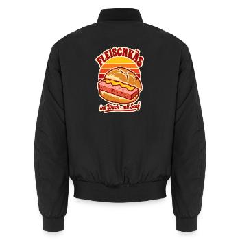 Fleischkäs im Weck Retro - Unisex Bomberjacke - Schwarz - Hinten - AI Model Male 185 light (185cm)