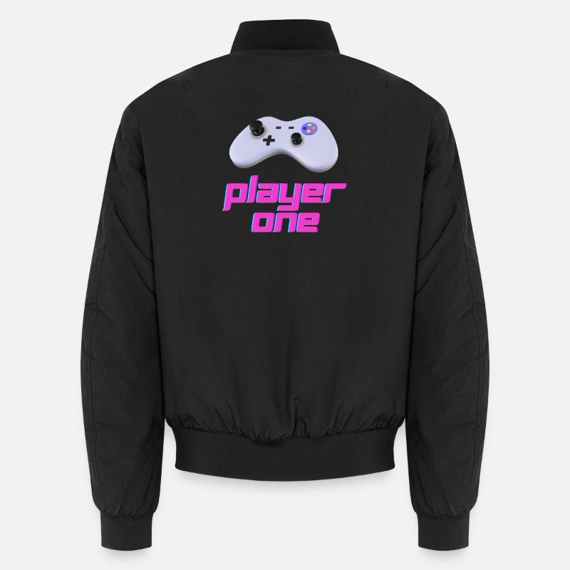 Neon Retro Controller Player One Unisex Bomber Jacket