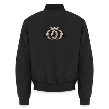 WAKE UP BEAUTIFUL SOUL – Oppoline Collection - Unisex Bomber Jacket - black - Back - AI Model Male 185 light (185cm)