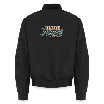 Ich würde lieber Landwirtschaft betreiben - Unisex Bomberjacke - Schwarz - Hinten - AI Model Male 185 light (185cm)