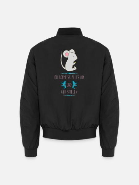 Maus Spielzeit Cartoon - Unisex Bomberjacke - Schwarz
