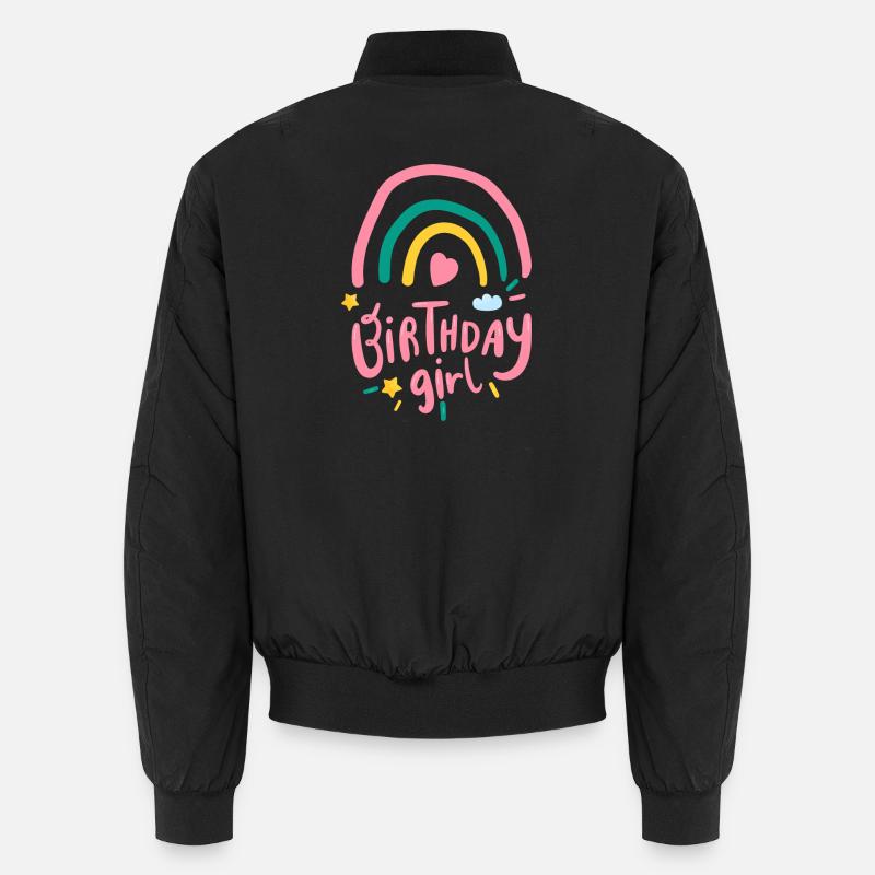 Fille d’anniversaire arc-en-ciel pastel Bomber unisexe