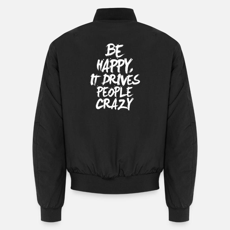Be Happy (dark) Unisex Bomber Jacket
