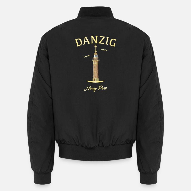 Danzig, Leuchtturm - Unisex Bomberjacke - Schwarz