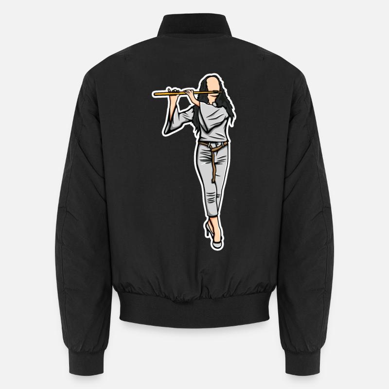 Flutist Sketch Unisex Bomber Jacket