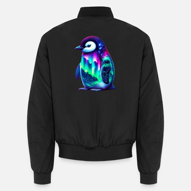 Aurora Borealis Pinguin - Unisex Bomberjacke - Schwarz