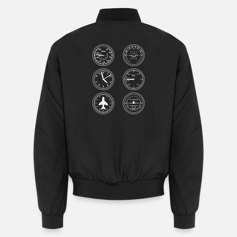 Flugzeug Instrumente - Unisex Bomberjacke - Schwarz