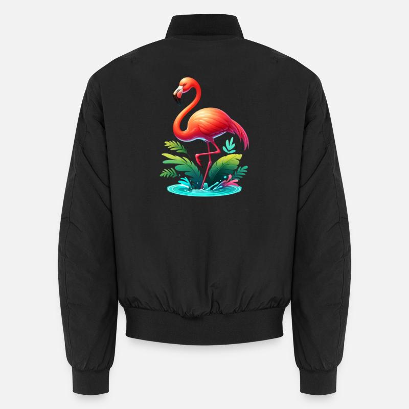 Flamingo - Unisex Bomber Jacket - black