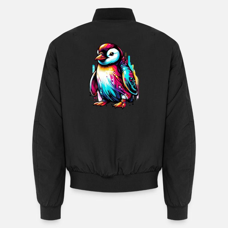 Penguin - Unisex Bomber Jacket - black