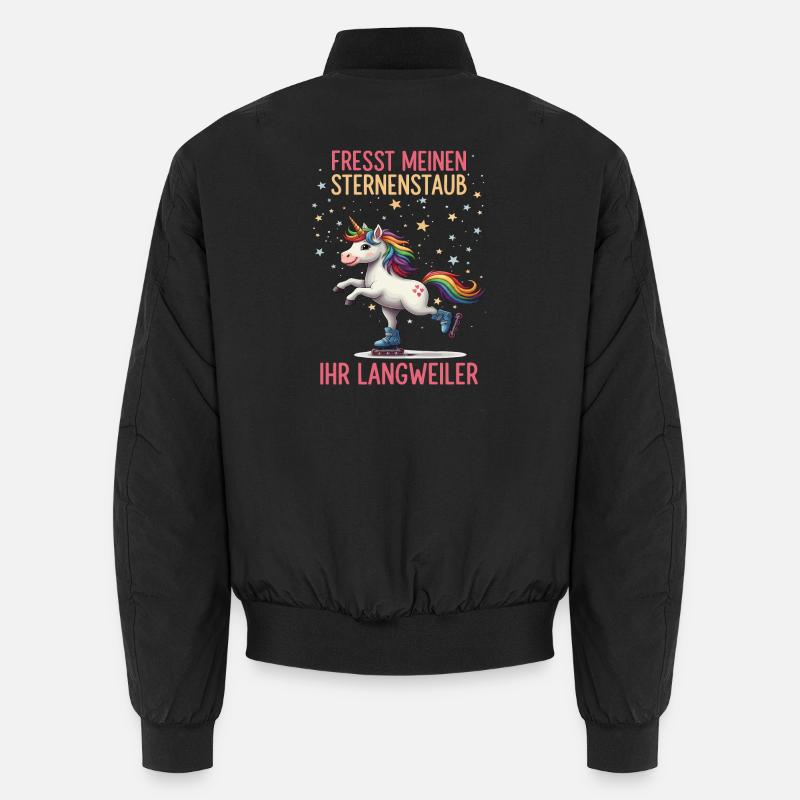 Rollschuh Einhorn - Unisex Bomberjacke - Schwarz
