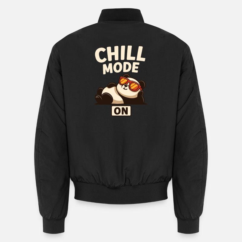Chill Panda with Sunglasses - Unisex Bomber Jacket - black