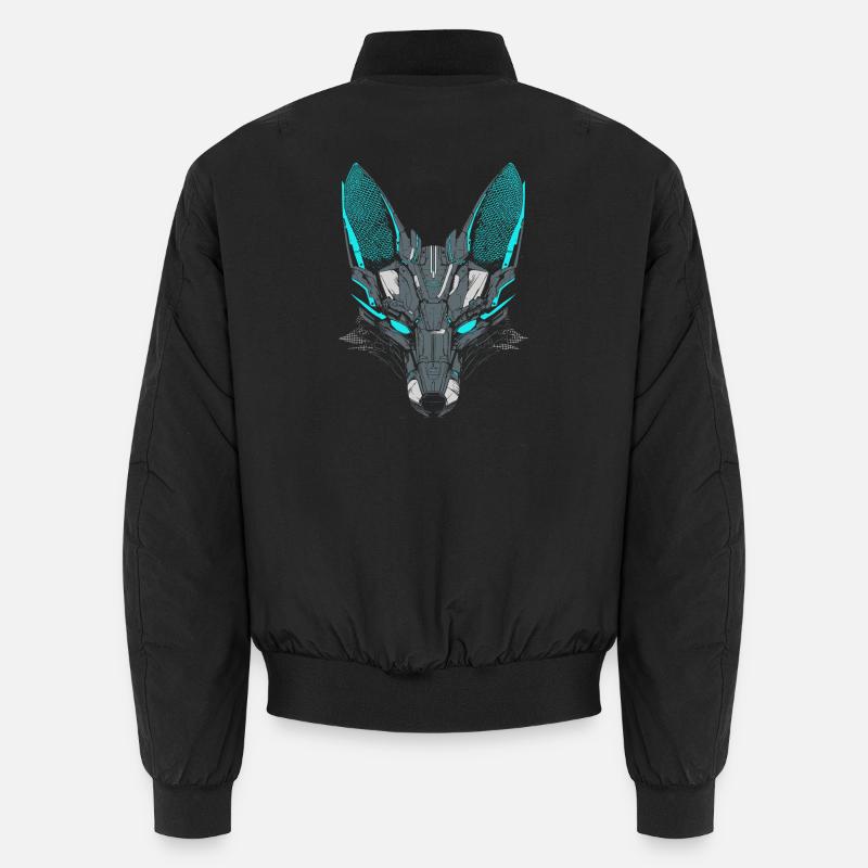 Mecha Fox - Unisex Bomber Jacket - black