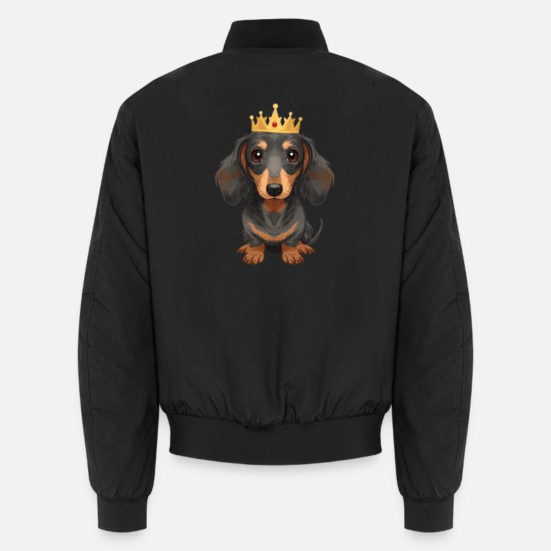 Petit teckel avec couronne design mignon Bomber unisexe