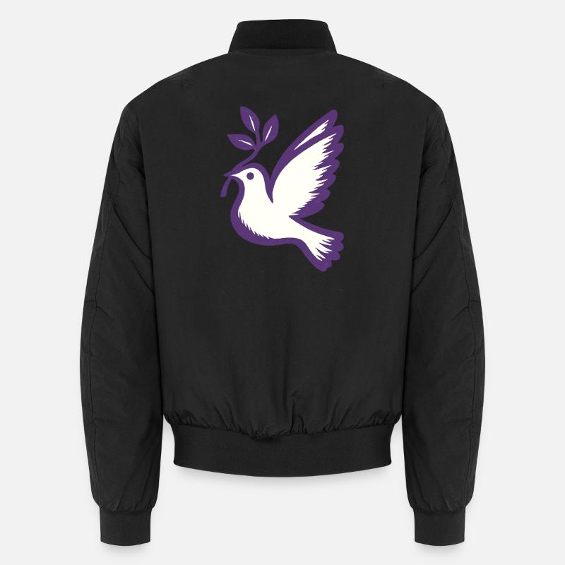 Colombe violette emblème branche d’olivier Bomber unisexe