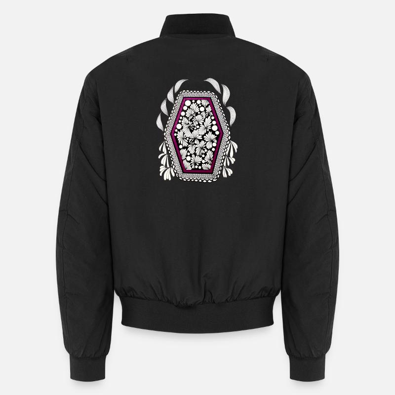 Flower frame in magenta frame - Unisex Bomber Jacket - black