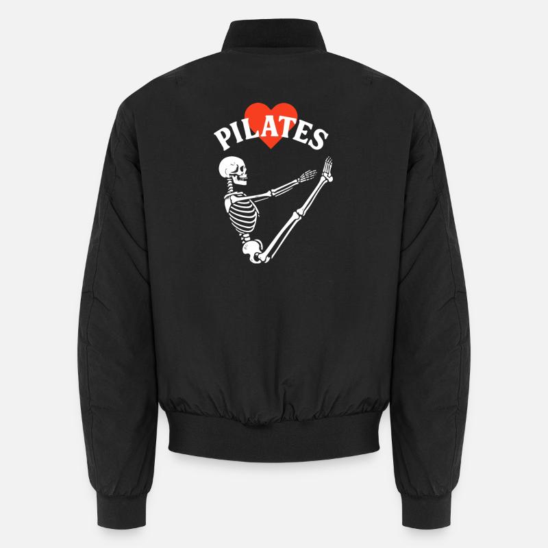 Pilates Skeleton Heart Unisex Bomber Jacket