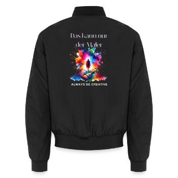 Maler Geschenk - Lustiger Maler Spruch  - Unisex Bomberjacke - Schwarz - Hinten - AI Model Male 185 light (185cm)