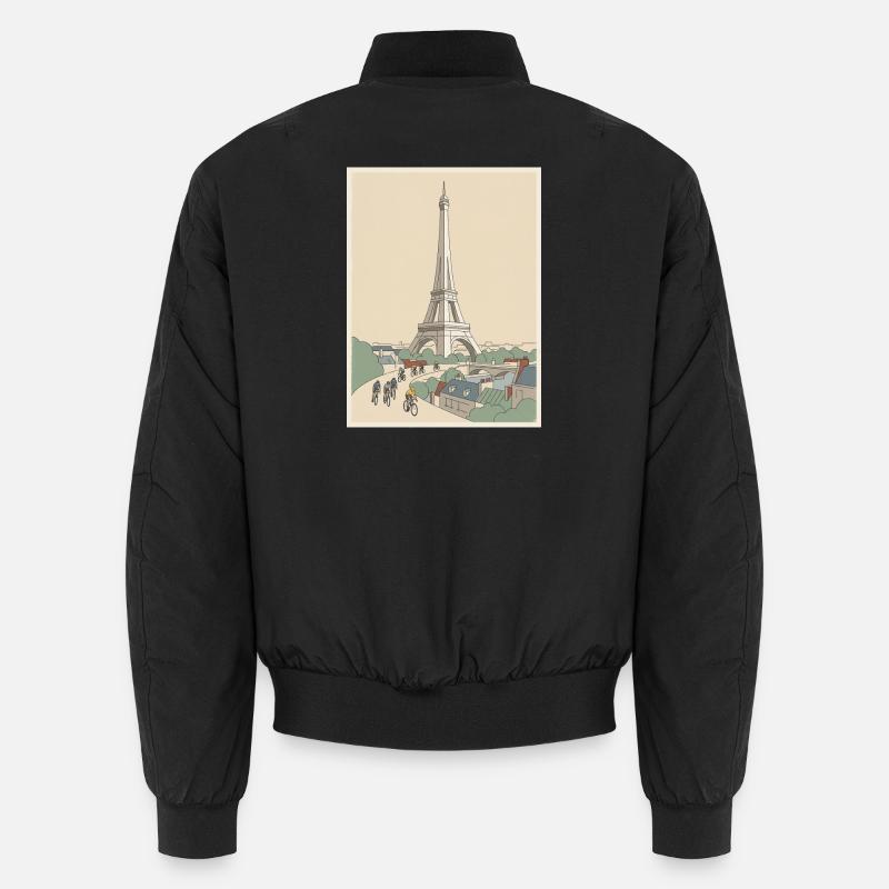 Paris Ride — Cycling Memory - Unisex Bomber Jacket - black