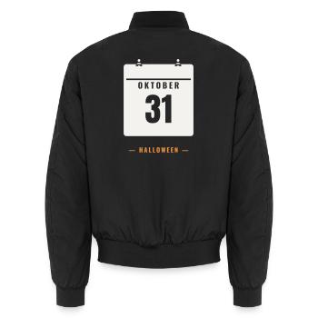 31 Oktober Kalender Halloween Datum Spooky Grusel - Unisex Bomberjacke - Schwarz - Hinten - AI Model Male 185 light (185cm)