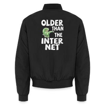 Older than the Internet - Dino - Unisex Bomberjacke - Schwarz - Hinten - AI Model Male 185 light (185cm)