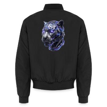Neon-Tiger Kopf - Unisex Bomberjacke - Schwarz - Hinten - AI Model Male 185 light (185cm)