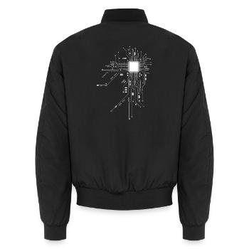 CPU Prozessor Computer Technik IT Nerd Motiv - Unisex Bomberjacke - Schwarz - Hinten - AI Model Male 185 light (185cm)